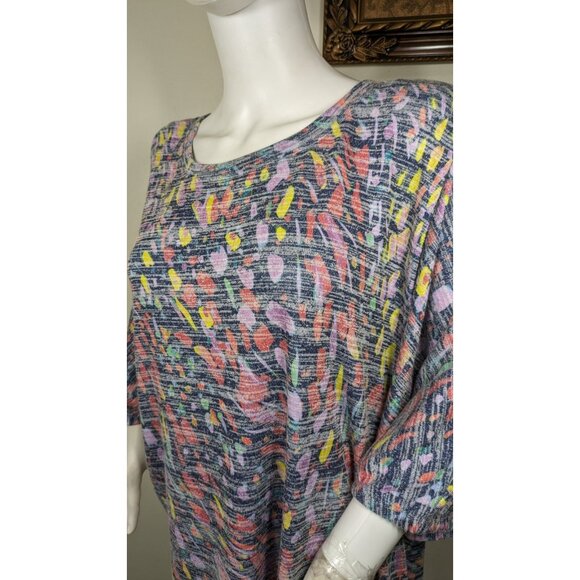 Westbound Women's Multi Color Pastel Confetti Short Sleeve Blouse Size 3X (60) - Picture 2 of 12
